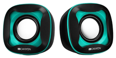 Колонки Canyon CNS-CSP202 2.0 Black/Green 2 х 3 Вт / 20Гц-20кГц / 3.5-мм мини джек / USB
