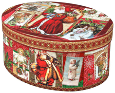 Коробка подарочная Mister Christmas «Рождественский винтаж» Овальная 25x17x12 см