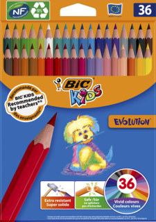 Карандаши цветные BIC Kids Evolution ECOlutions Коробка x36