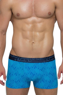 Мужские трусы-боксеры с узором диагональный ромб, голубые (XXXL) Salvador Dali