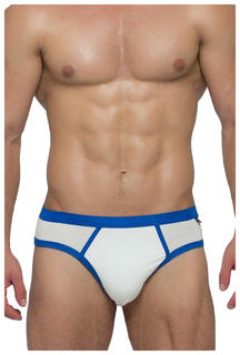 Мужские трусы-слипы с яркой тесьмой, белые с синим (M) Salvador Dali