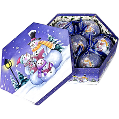 Набор шаров на ель Mister Christmas Папье-маше 7 шт 7,5x7,5 см