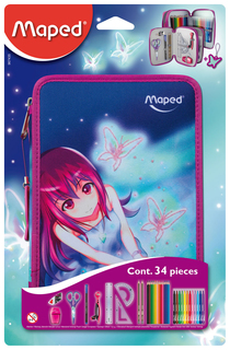 Пенал "Butterfly", 34 предмета Maped
