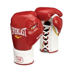 Боксерские перчатки Everlast MX Pro Fight красные/белые 10 унций