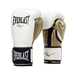 Боксерские перчатки Everlast Powerlock белые/золотистые 12 унций