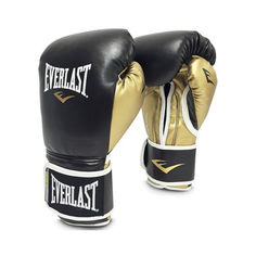 Боксерские перчатки Everlast Powerlock черные/золотистые 16 унций