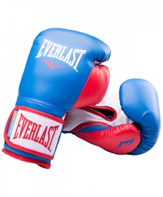Боксерские перчатки Everlast W Powerlock Hook Loop Training Gloves синие/красные 12 унций