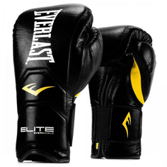 Боксерские перчатки Everlast Elite Hook Loop Training Gloves черные 16 унций