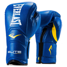 Боксерские перчатки Everlast Elite Hook Loop Training Gloves синие 14 унций