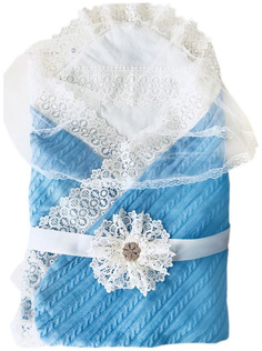 Конверт-одеяло вязанный на выписку ,вуаль съемная,разм. 95*95, подкладка 100% хлопок MAM Baby
