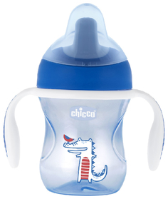 Chicco Поильник Chicco Training Cup (полужесткий носик), 1 шт,, 6+, 200 мл, синий