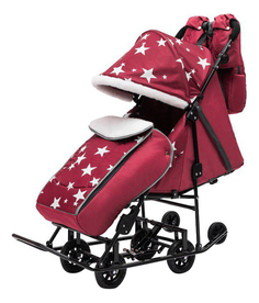 Санки-коляска Pikate Скандинавия бордовый