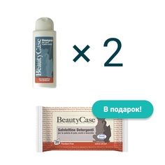 Шампунь для собак BeautyCase, для короткой шерсти, 2шт по 250мл + влажные салфетки