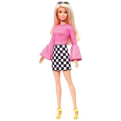 Кукла Barbie "Игра с модой" в розовой блузке и юбке в клетку, 29 см Mattel