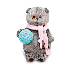 Мягкая игрушка Budi Basa Кот Басик в шарфике и с клубком, 30 см