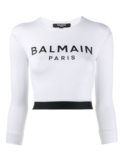 Balmain укороченный топ с логотипом