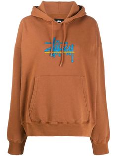 Stussy oversized logo print hoodie