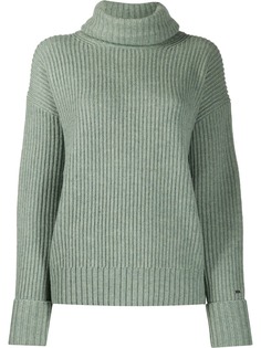 Calvin Klein джемпер в рубчик с высоким воротником