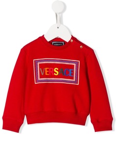 Young Versace свитер с вышитым логотипом