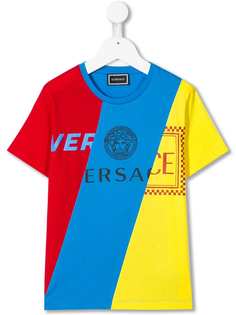 Young Versace patchwork logo print T-shirt