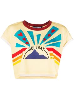 Dolce & Gabbana Holiday print cropped T-shirt