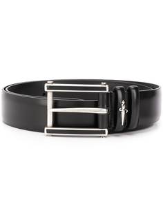 Cesare Paciotti logo plaque buckle belt