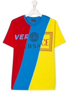Young Versace TEEN patchwork logo print T-shirt