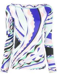 Emilio Pucci топ с длинными рукавами и принтом