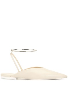 Jil Sander мюли с эффектом металлик и ремешком