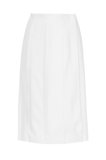 Молочно-белая юбка-миди со складками Jil Sander