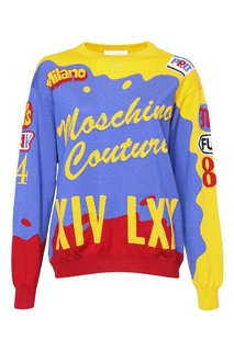 Трехцветный джемпер из шерсти Moschino Couture