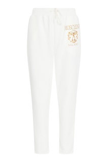 Белые джоггеры с принтом Cristal Double Question Mark Moschino