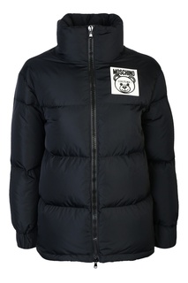 Черная куртка с логотипом Teddy bear Moschino