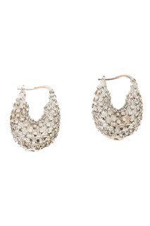 Серебристые металлические серьги Jil Sander