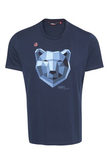 Темно-синяя футболка с принтом и логотипом Bosco Fresh