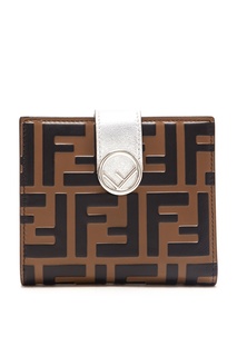 Квадратный коричневый кошелек Fendi