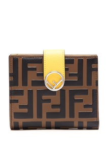 Коричневый кошелек с неоновым ремешком Fendi