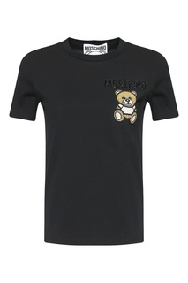 Черная футболка с аппликацией Moschino