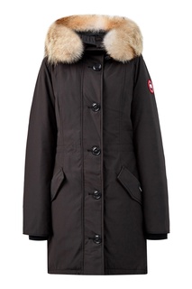 Черная парка с молнией Canada Goose