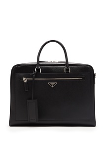 Черный портфель на молнии Prada