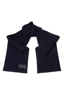 Темно-синий шерстяной шарф Prada