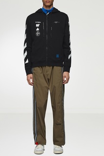 Черное худи на молнии Off White