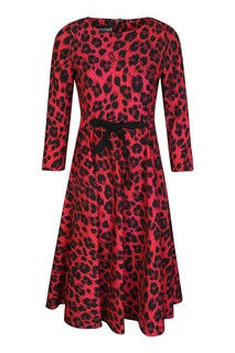 Розовое платье с леопардовым принтом Moschino