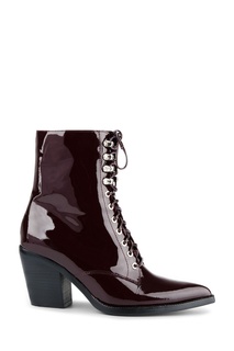 Бордовые лакированные ботинки Jeffrey Campbell