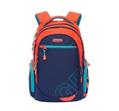 Рюкзак Grizzly цвет: т.синий-оранжевый 28х44х23 см