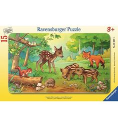 Пазл Ravensburger в рамке Детеныши животных в лесу 15 шт.