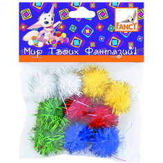 Помпоны блестящие Fancy Creative d=12 см