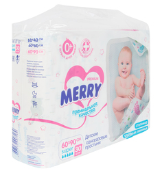 Пеленки с рисунком и тиснением 60х90 см, 30 шт Merry