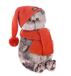 Мягкая игрушка Budi Basa Басик в вязаной шапке и шарфе 19 см