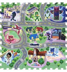 Коврик-пазл PJ Masks Город героев (9 дет.) 95 х 95 см